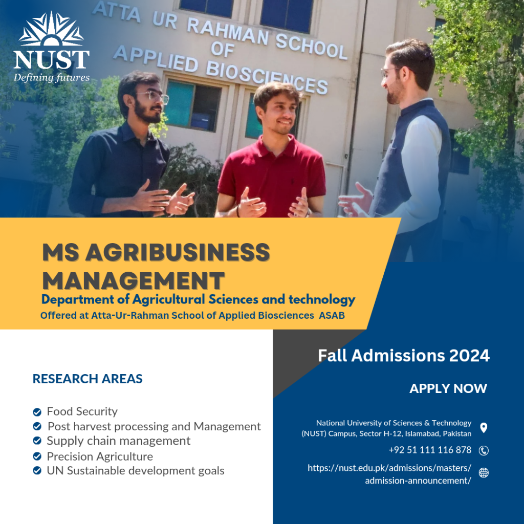 MS Agribusiness Management Admission Fall 2024 – National University of ...